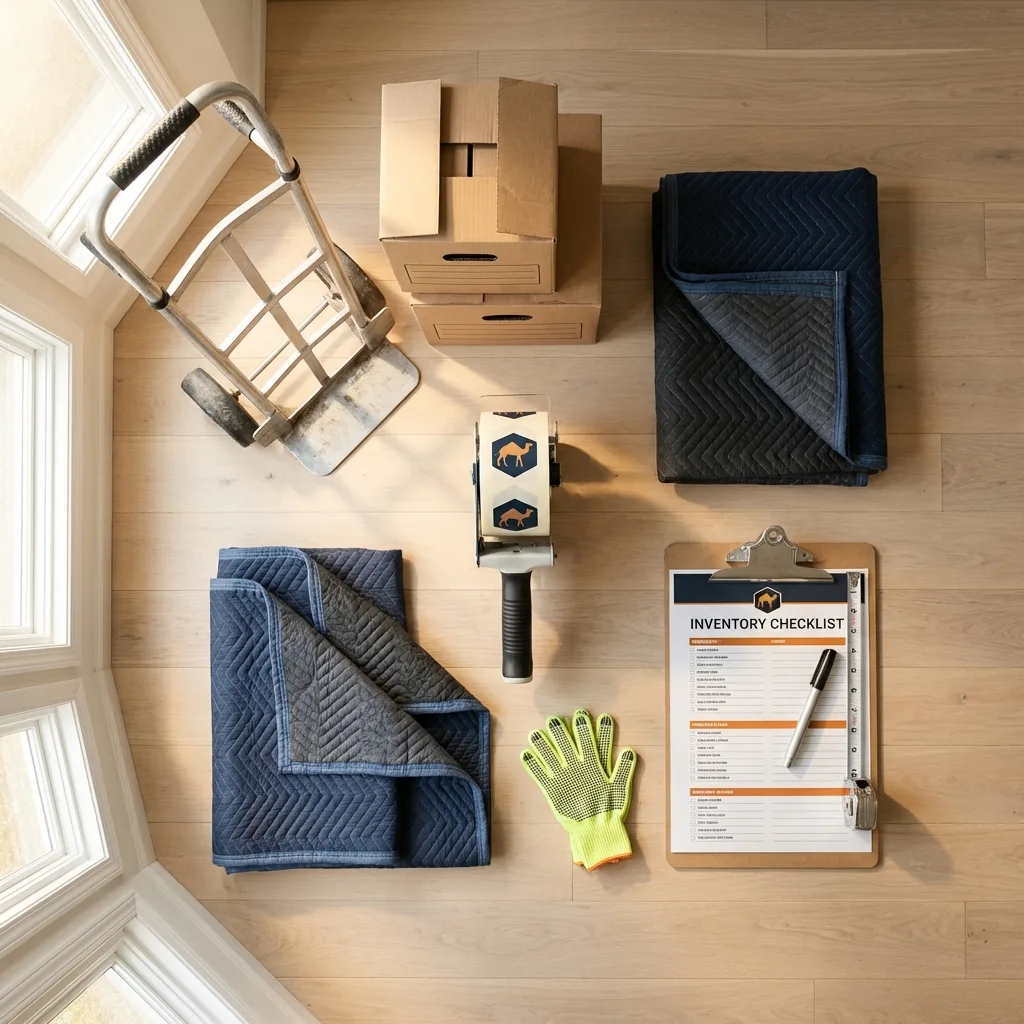 Professional moving supplies and packing materials layout for Palmer Lake residential relocations
