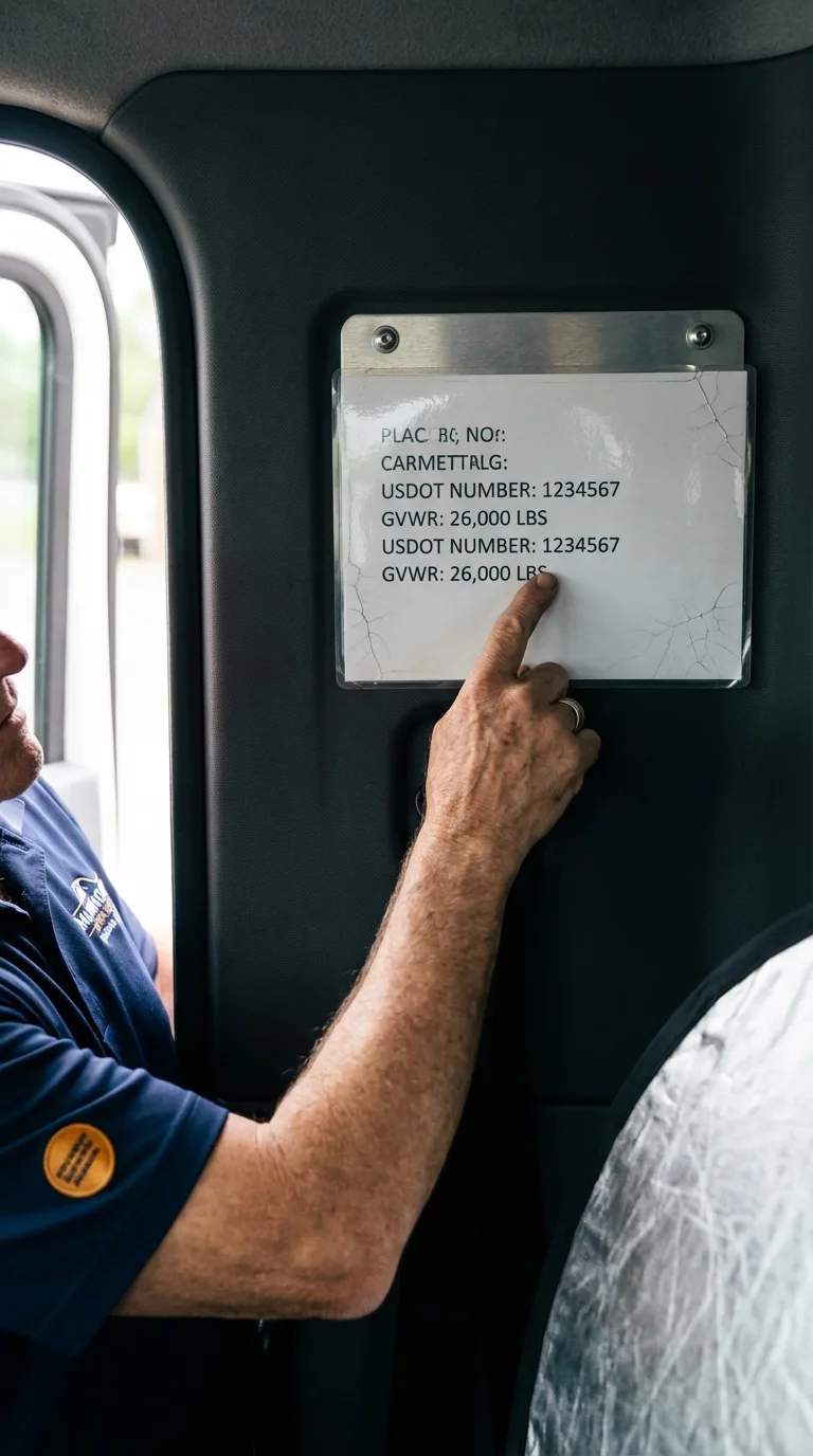 USDOT licensing placard verification in Palmer Lake